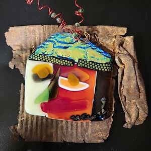 Artist Made Fused Glass Metal Wall Art